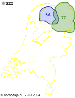 in Friesland op kanaal 5A
in Groningen en Drenthe op kanaal 7C