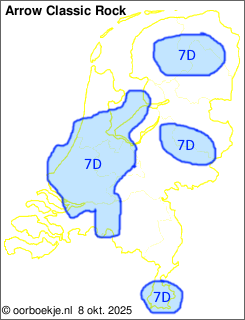 in de Randstad, Midden-Brabant, rondom Smilde, rondom Markelo en in het zuiden van Limburg op kanaal 7D