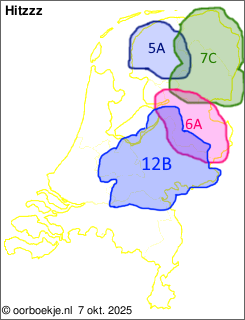 in Friesland op kanaal 5A
in Groningen en Drenthe op kanaal 7C
in Overijssel op kanaal 6A
in Utrecht en Gelderland op kanaal 12B