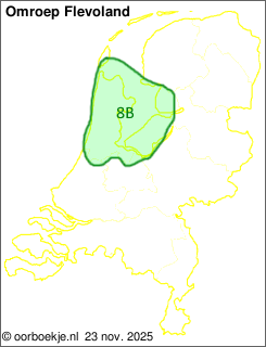 in Noord-Holland en Flevoland op kanaal 8B