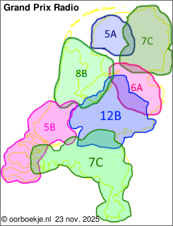 in Friesland op kanaal 5A
in Groningen en Drenthe op kanaal 7C
in Overijssel op kanaal 6A
in Utrecht en Gelderland op kanaal 12B
in Noord-Brabant en Limburg op kanaal 7C
in Noord-Holland en Flevoland op kanaal 8B
in Zuid-Holland en Zeeland op kanaal 5B 