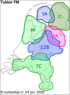 in Friesland op kanaal 5A
in Groningen en Drenthe op kanaal 7C
in Overijssel op kanaal 6A
in Utrecht en Gelderland op kanaal 12B
in Noord-Brabant en Limburg op kanaal 7C
in Noord-Holland en Flevoland op kanaal 8B