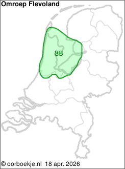 in Noord-Holland en Flevoland op kanaal 8B